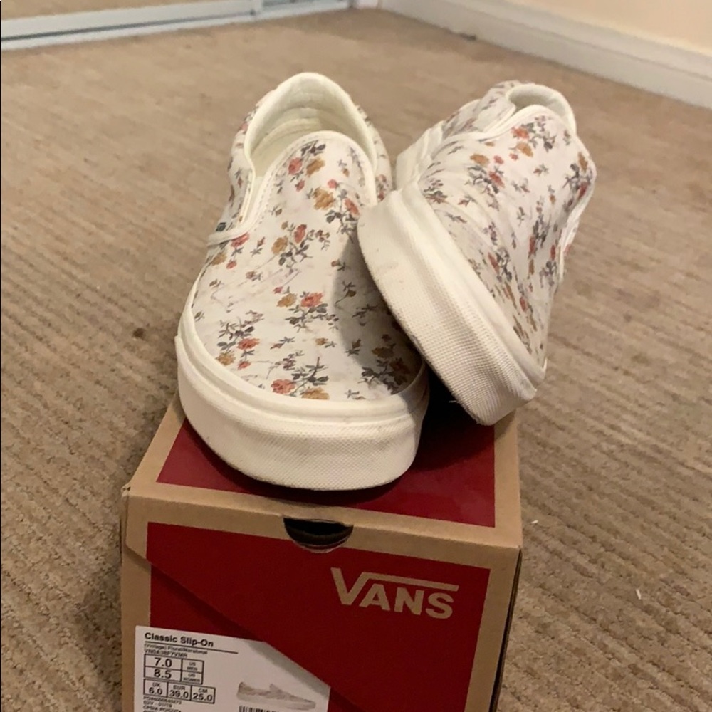 Floral slip on vans